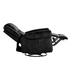 Fauteuil inclinable pivotant en microfibre lustrée avec clous de tapissier et fonction de glissement
