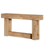 Table console en bois de 63 po, Table d'entrée de style campagnard à 2 niveaux