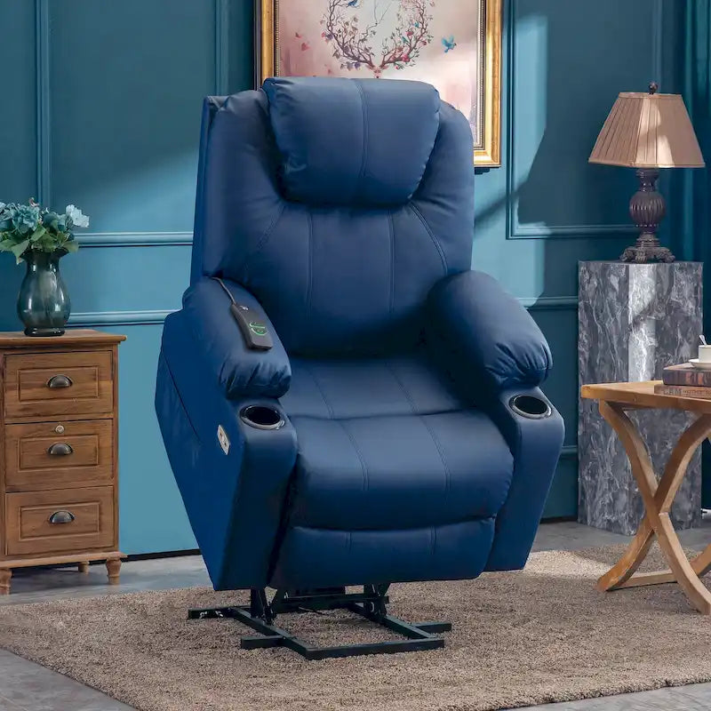 Fauteuil inclinable électrique avec massage et chaleur, 3 positions, ports USB, similicuir