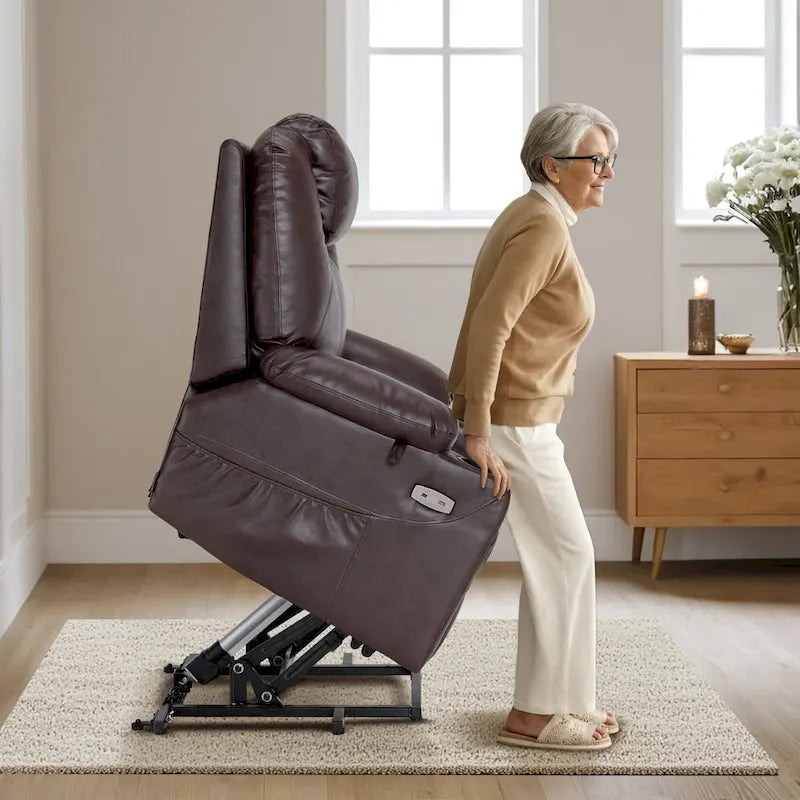 Fauteuil inclinable électrique avec massage et chaleur, 3 positions, ports USB, similicuir