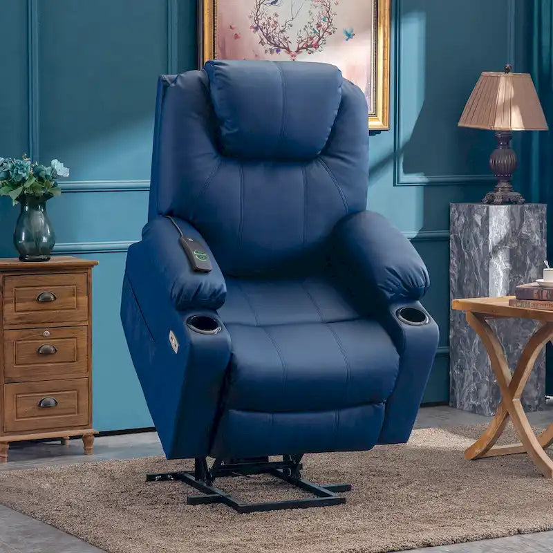 Fauteuil inclinable électrique avec massage et chaleur, 3 positions, ports USB, similicuir