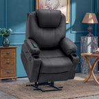 Fauteuil inclinable électrique avec massage et chaleur, 3 positions, ports USB, similicuir