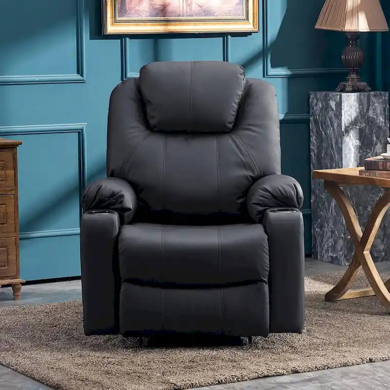 Fauteuil inclinable électrique avec massage et chaleur, 3 positions, ports USB, similicuir