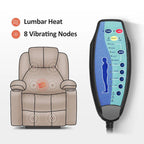 Fauteuil inclinable électrique avec massage et chaleur, 3 positions, ports USB, similicuir