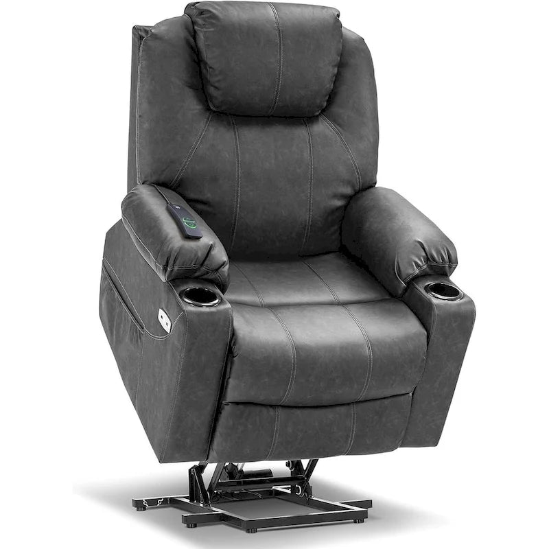 Fauteuil inclinable électrique avec massage et chaleur, 3 positions, ports USB, similicuir