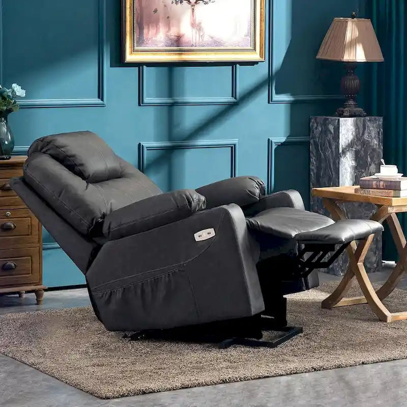 Fauteuil inclinable électrique avec massage et chaleur, 3 positions, ports USB, similicuir
