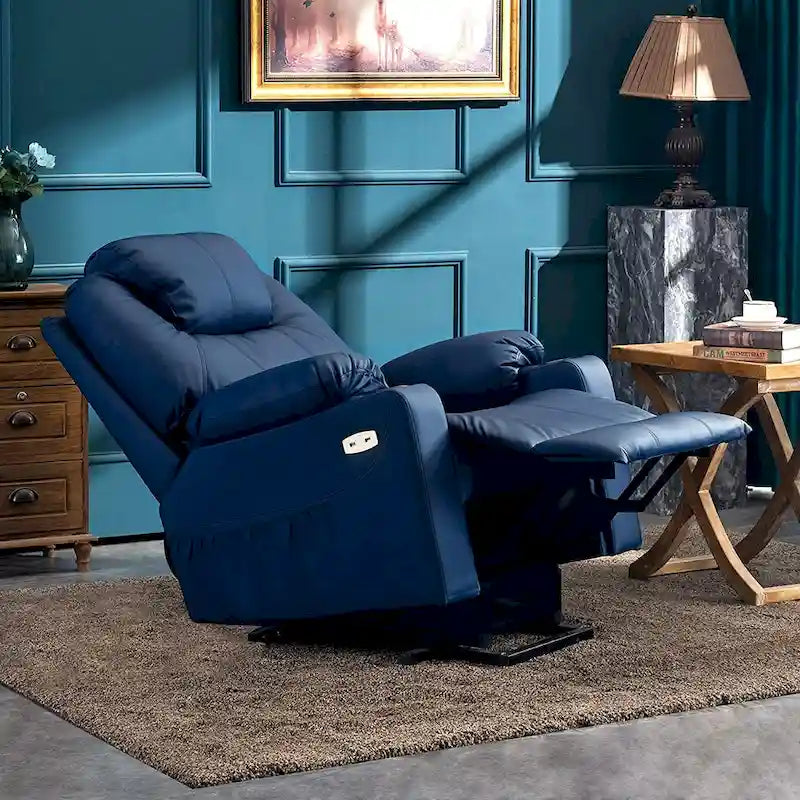 Fauteuil inclinable électrique avec massage et chaleur, 3 positions, ports USB, similicuir