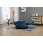 Fauteuil inclinable releveur surdimensionné en cuir PU avec massage, chauffage lombaire, porte-gobelet, inclinaison à plat 180°
