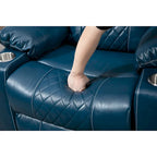 Fauteuil inclinable releveur surdimensionné en cuir PU avec massage, chauffage lombaire, porte-gobelet, inclinaison à plat 180°