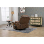 Fauteuil inclinable releveur surdimensionné en cuir PU avec massage, chauffage lombaire, porte-gobelet, inclinaison à plat 180°