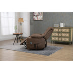 Fauteuil inclinable releveur surdimensionné en cuir PU avec massage, chauffage lombaire, porte-gobelet, inclinaison à plat 180°