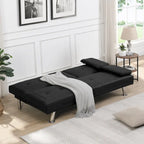 Canapé convertible avec accoudoirs et pieds en acier inoxydable - 31.70 x 66.10 x 28.30