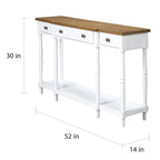 Console 3 tiroirs avec étagère