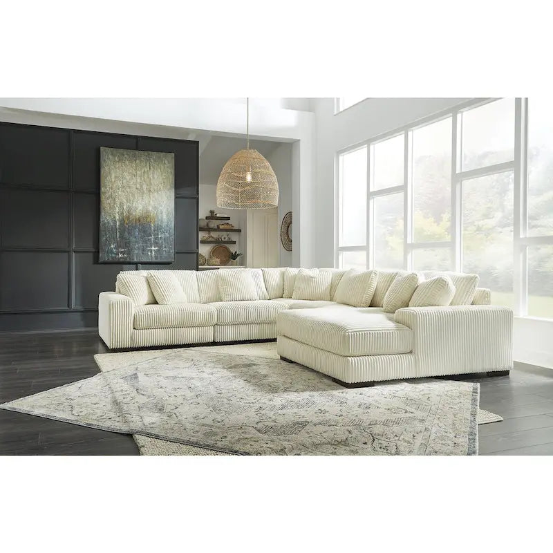 Canapé d'angle 5 places avec méridienne - 133L x 133P x 38H