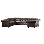 Canapé d'angle Chesterfield en U avec accoudoirs arrondis et capitonnage