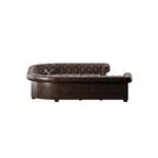 Canapé d'angle Chesterfield en U avec accoudoirs arrondis et capitonnage