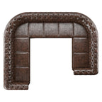 Canapé d'angle Chesterfield en U avec accoudoirs arrondis et capitonnage