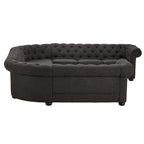 Canapé d'angle Chesterfield en U avec accoudoirs arrondis et capitonnage