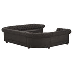 Canapé d'angle Chesterfield en U avec accoudoirs arrondis et capitonnage