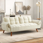 Canapé-Lit Futon 75.39 POUCES, Canapé-Lit Convertible Rembourré avec Dossier Inclinable Tufté et Divisé
