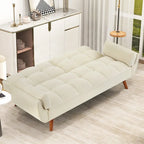 Canapé-Lit Futon 75.39 POUCES, Canapé-Lit Convertible Rembourré avec Dossier Inclinable Tufté et Divisé