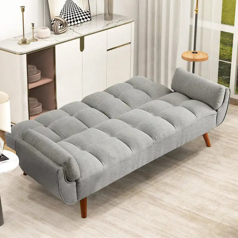 Canapé-Lit Futon 75.39 POUCES, Canapé-Lit Convertible Rembourré avec Dossier Inclinable Tufté et Divisé