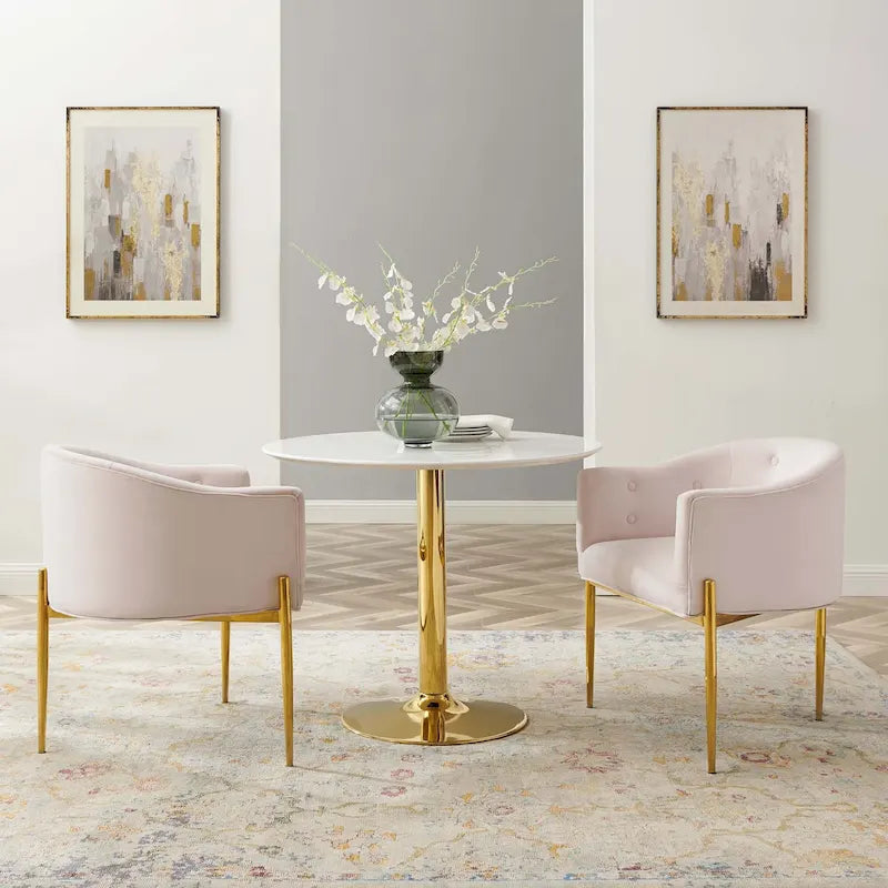 Fauteuils d'appoint capitonnés en velours de performance Savour – Paquet de 2