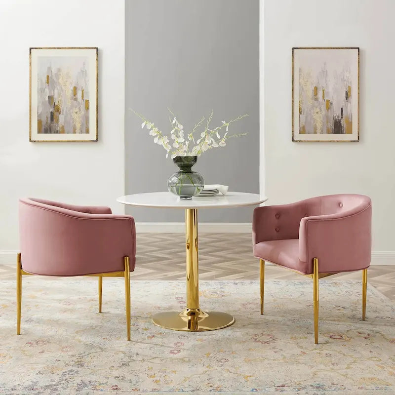 Fauteuils d'appoint capitonnés en velours de performance Savour – Paquet de 2