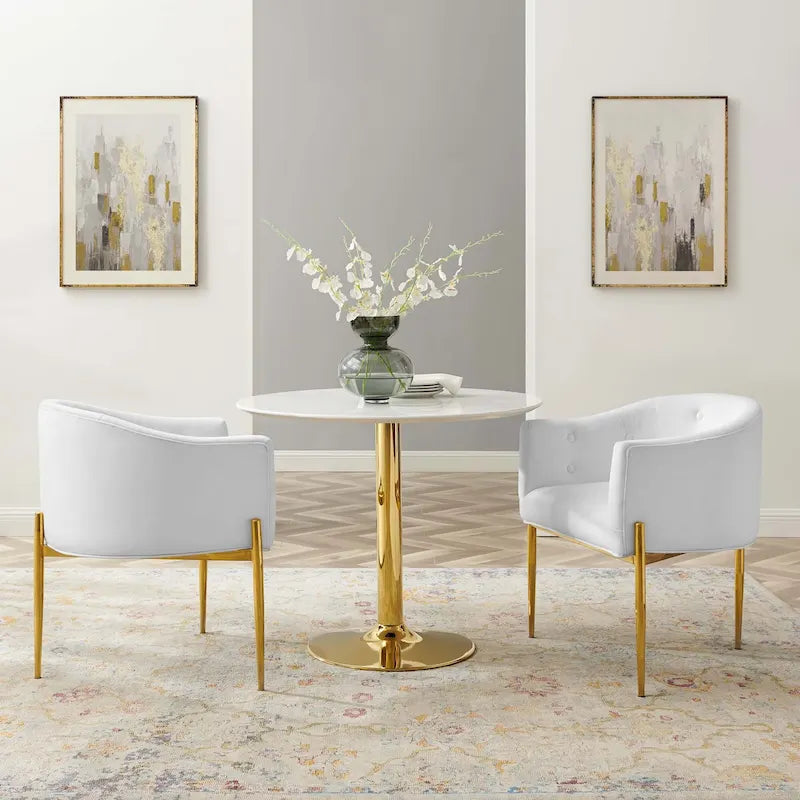 Fauteuils d'appoint capitonnés en velours de performance Savour – Paquet de 2