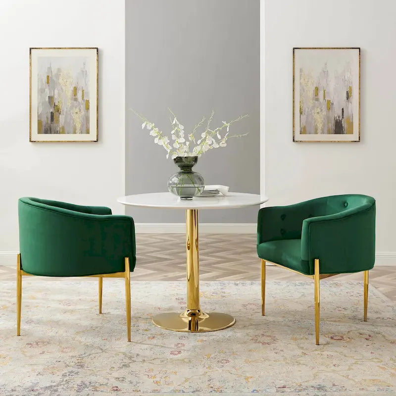 Fauteuils d'appoint capitonnés en velours de performance Savour – Paquet de 2