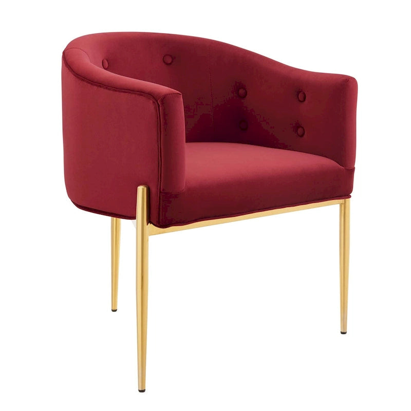 Fauteuils d'appoint capitonnés en velours de performance Savour – Paquet de 2