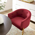 Fauteuils d'appoint capitonnés en velours de performance Savour – Paquet de 2