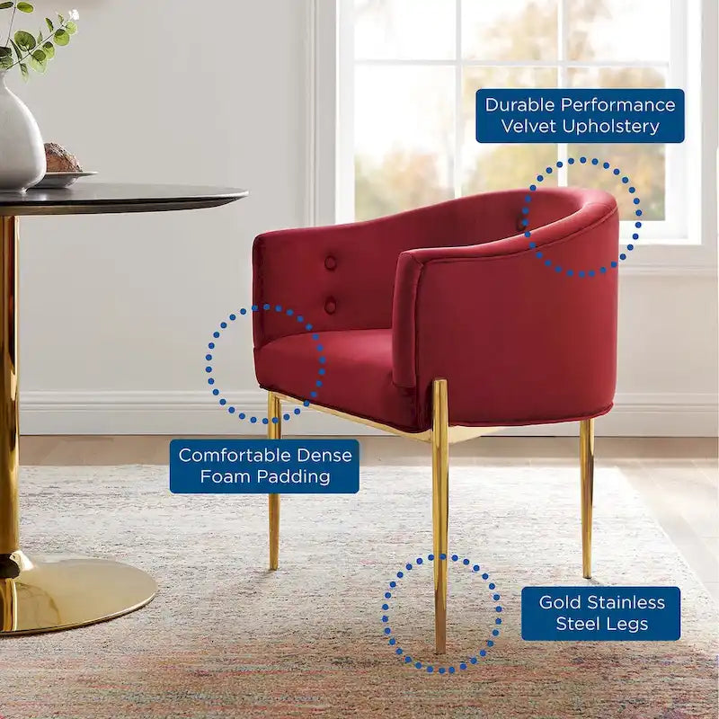Fauteuils d'appoint capitonnés en velours de performance Savour – Paquet de 2