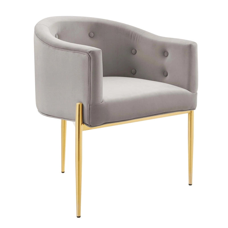 Fauteuils d'appoint capitonnés en velours de performance Savour – Paquet de 2
