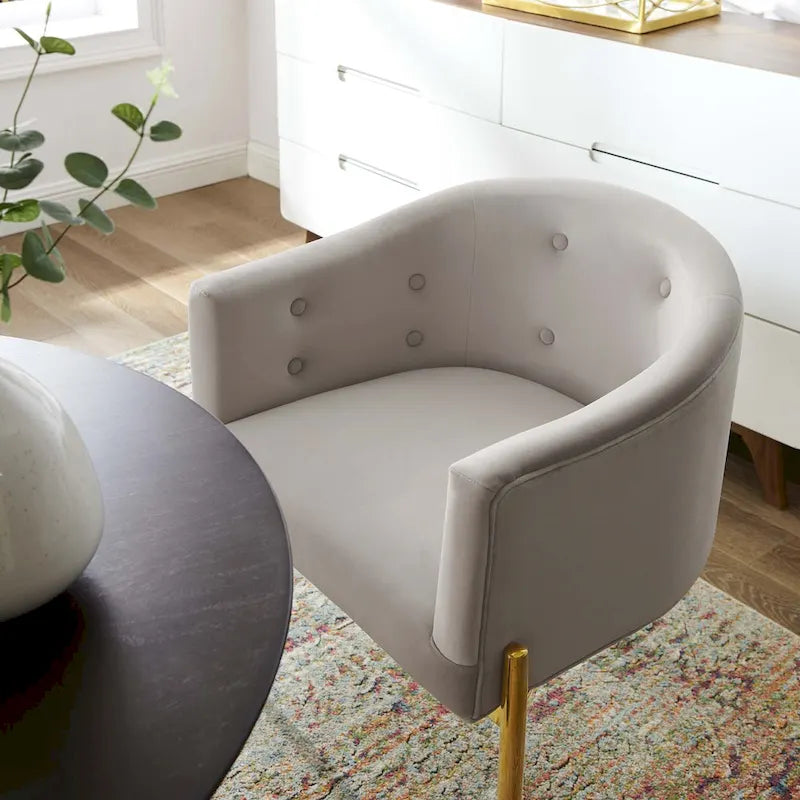 Fauteuils d'appoint capitonnés en velours de performance Savour – Paquet de 2
