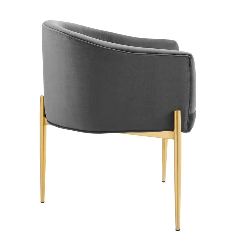 Fauteuils d'appoint capitonnés en velours de performance Savour – Paquet de 2