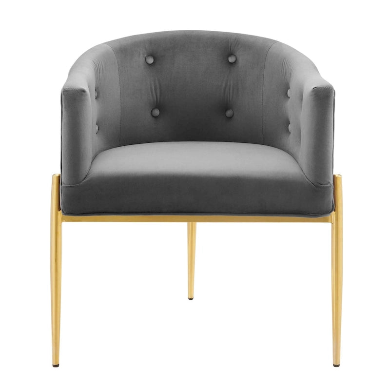 Fauteuils d'appoint capitonnés en velours de performance Savour – Paquet de 2