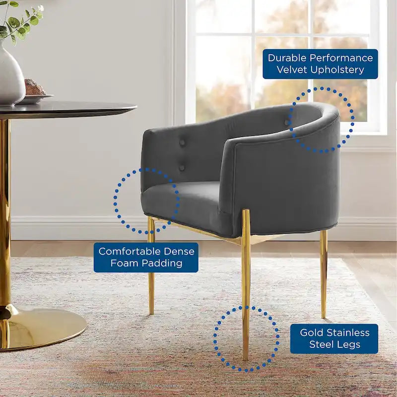 Fauteuils d'appoint capitonnés en velours de performance Savour – Paquet de 2