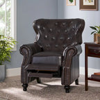 Fauteuil inclinable capitonné contemporain avec garniture cloutée