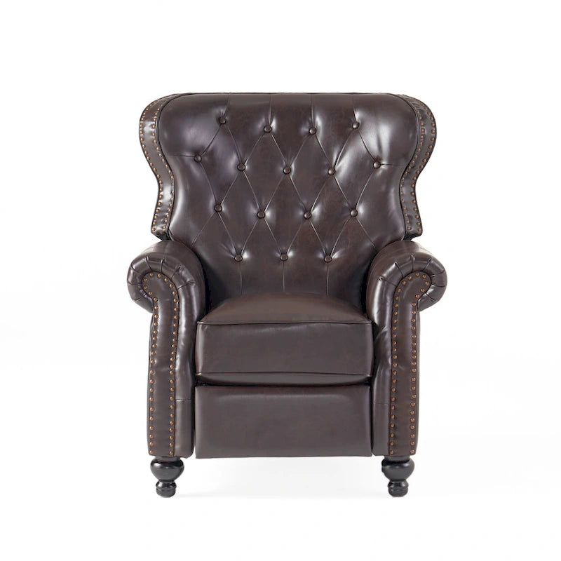 Fauteuil inclinable capitonné contemporain avec garniture cloutée