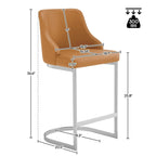 Tabouret de bar en velours/simili cuir, tabourets de comptoir (lot de 3) - 48 L x 52 P x 93 H cm