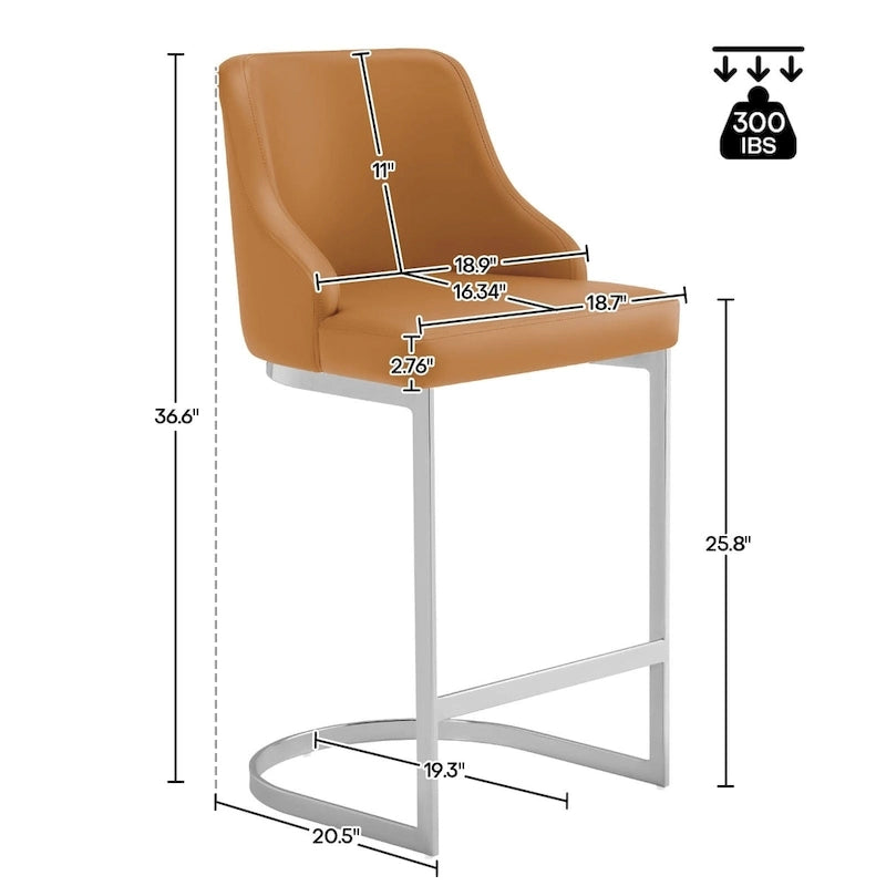 Tabouret de bar en velours/simili cuir, tabourets de comptoir (lot de 3) - 48 L x 52 P x 93 H cm