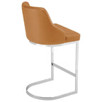 Tabouret de bar en velours/simili cuir, tabourets de comptoir (lot de 3) - 48 L x 52 P x 93 H cm