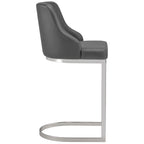 Tabouret de bar en velours/simili cuir, tabourets de comptoir (lot de 3) - 48 L x 52 P x 93 H cm