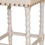 24 Chaise de bar sans dossier crème et blanche hauteur comptoir avec repose-pieds - 16,375