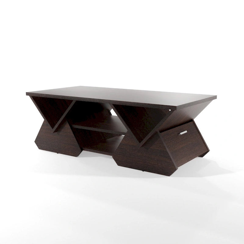 Table basse à café moderne Espresso 4 étagères de 47 pouces