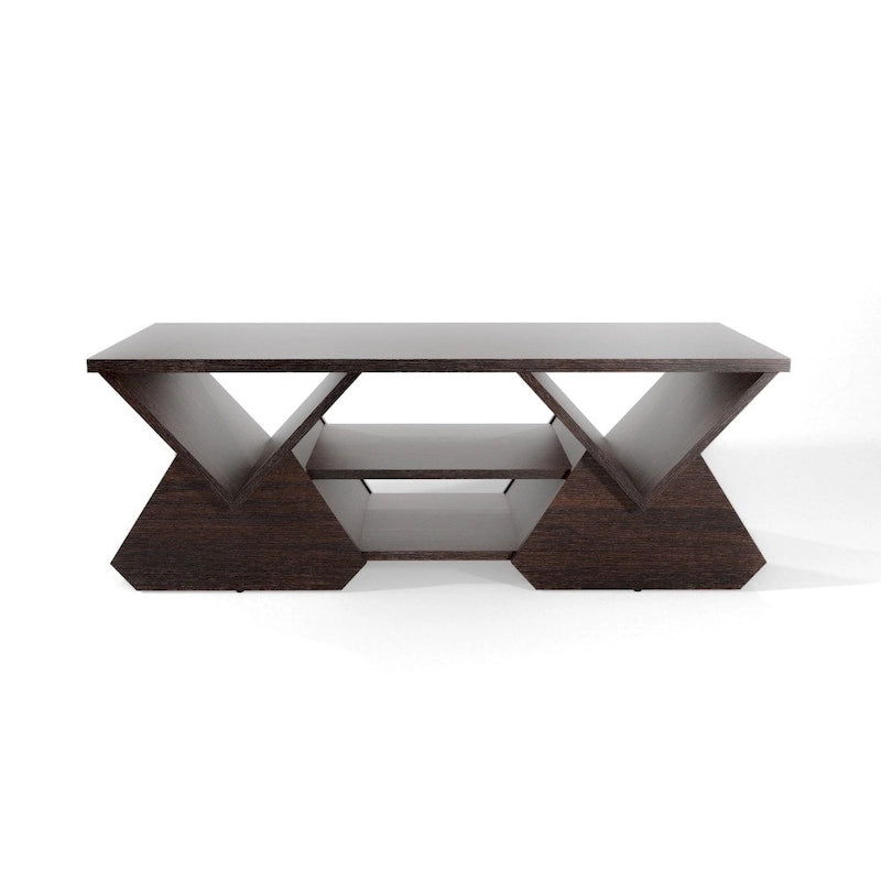 Table basse à café moderne Espresso 4 étagères de 47 pouces