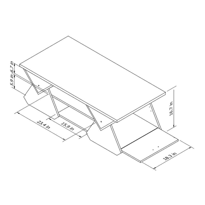 Table basse à café moderne Espresso 4 étagères de 47 pouces