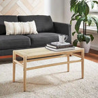 Banc en bois massif avec corde tressée