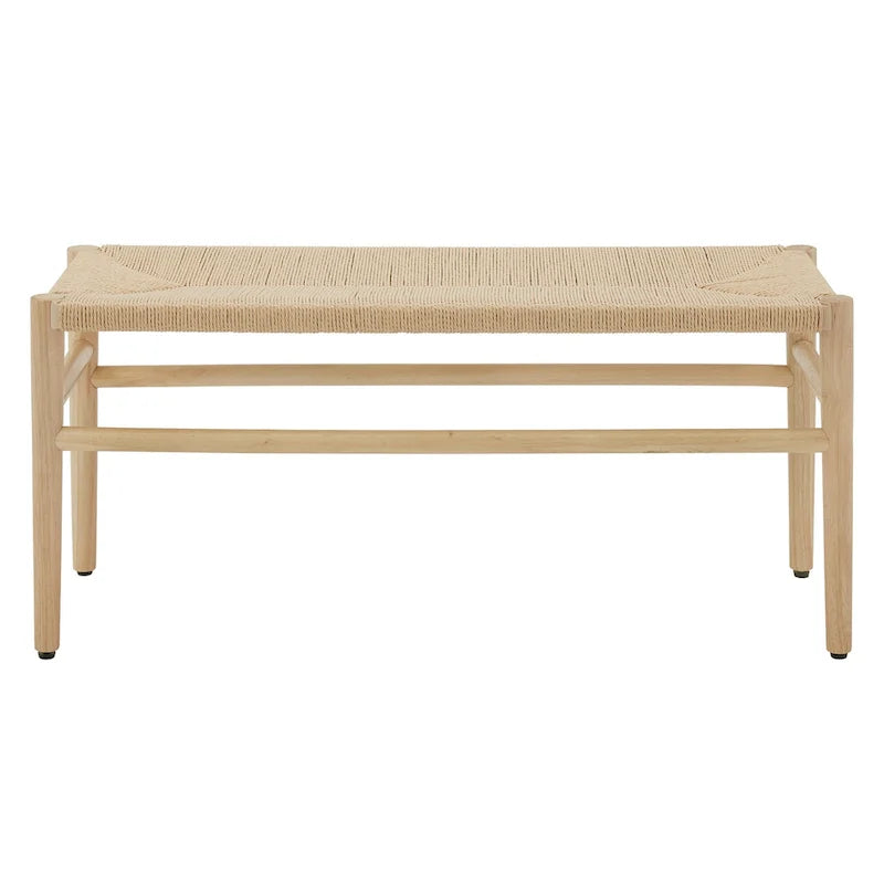 Banc en bois massif avec corde tressée